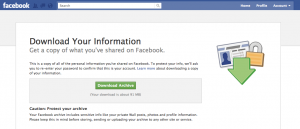 Downloading Facebook Data