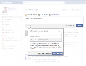 Facebook Sharing - 2. Say where you are
